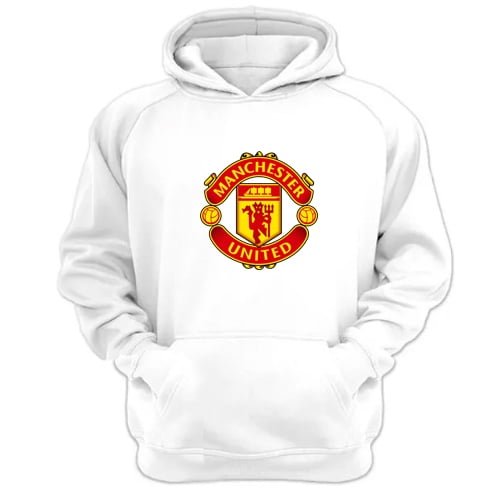 Polerón Canguro Manchester United Blanco Talla Xs Unisex