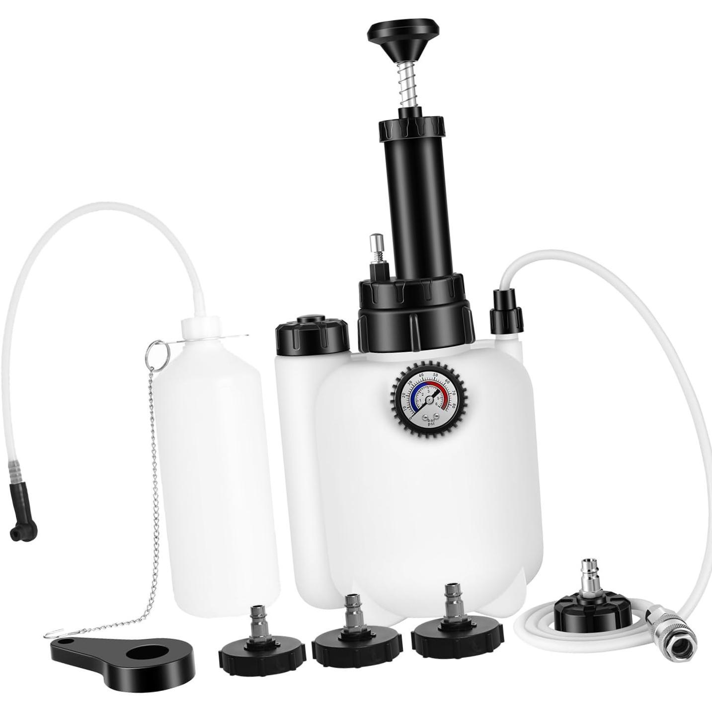 Magideal - Juego De Ollas De Cambio De Aceite De Frenos Al Vacío De 3L, Botella De Purga De Frenos, Rellenador De Aceite De Frenos, Olla De Aceite Residual De