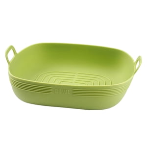 Magideal - Freidora De Aire Cuenco De Silicona Ensaladera De Verduras Horno Resistente Al Calor Bandeja Para Hornear Rectangular Verde