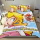 thumbnail image 1 of Princesa Peach Conjunto de sábanas temático, trío de piezas, cómodo y amigable con la piel, diseño único, regalo de decoración para el hogar para familiares, amigos y fans, 90 cm * 190 cm, 1 of 6