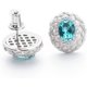 thumbnail image 2 of Aretes de Botón Azules con Forma Ovalada Simulada para Mujer con Acabado Cepillado Elegantes Aretes de Botón de Plata Esterlina Aretes de Botón de Diamante Simulado con CZ para Mujer, 2 of 6