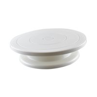Magideal - Soporte Giratorio Para Pastel, Plato Giratorio Ligero Para Pastel, Accesorios Rodantes Silenciosos, Plato Giratorio De Decoración Para Pastel, Soporte Blanco