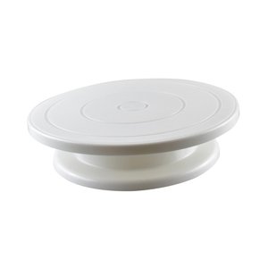 Magideal - Soporte Giratorio Para Pastel, Plato Giratorio Ligero Para Pastel, Accesorios Rodantes Silenciosos, Plato Giratorio De Decoración Para Pastel, Soporte Blanco