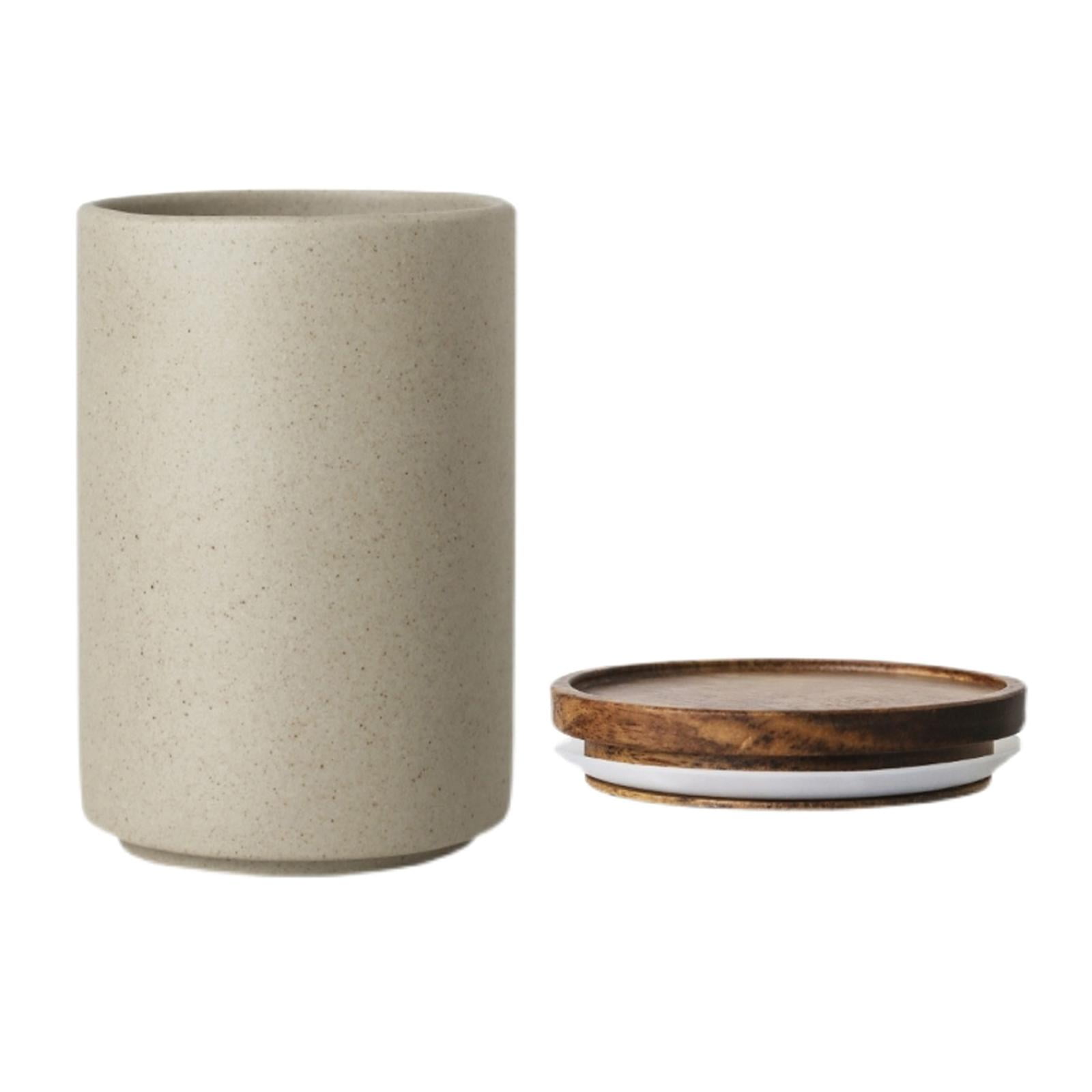 Magideal - Recipiente Hermético Para Café, Recipiente Para Almacenamiento De Alimentos Con Tapa Hermética De Madera, Caja Para Latas, Recipiente Para Almacenamie Grande