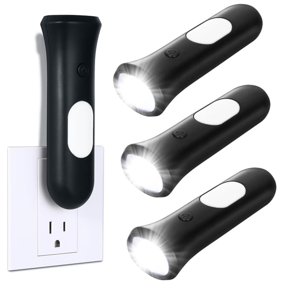 Luces de emergencia por corte de energía ROSSEX 4 en 1, 3 piezas, negras