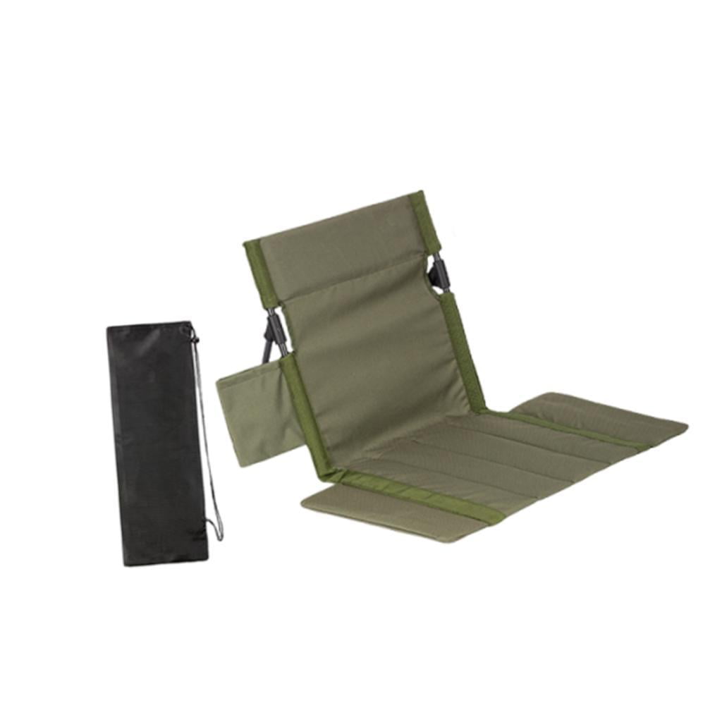 Magideal - Silla De Suelo Plegable Asiento De Estadio Tumbona Portátil Sillón De Ocio Con Respaldo Alto Para Mayor Comodidad Adecuada Para Camping Playa Y Event Verde