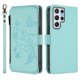 thumbnail image 2 of Funda Cartera Mariposa para [Samsung Galaxy S22 Ultra] con Soporte y Cremallera Verde menta, 2 of 6