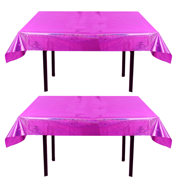 Paquete de 2 manteles de aluminio de 1 m x 2,7 m, de plástico brillante, para decoración de mesas de fiesta.