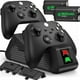 thumbnail image 1 of Estación de carga de batería recargable para mandos Xbox Series X/S y Xbox One/S/X/Elite, incluye 2 baterías de 1800 mAh y base de carga con 4 cubiertas de batería-Negro, 1 of 7