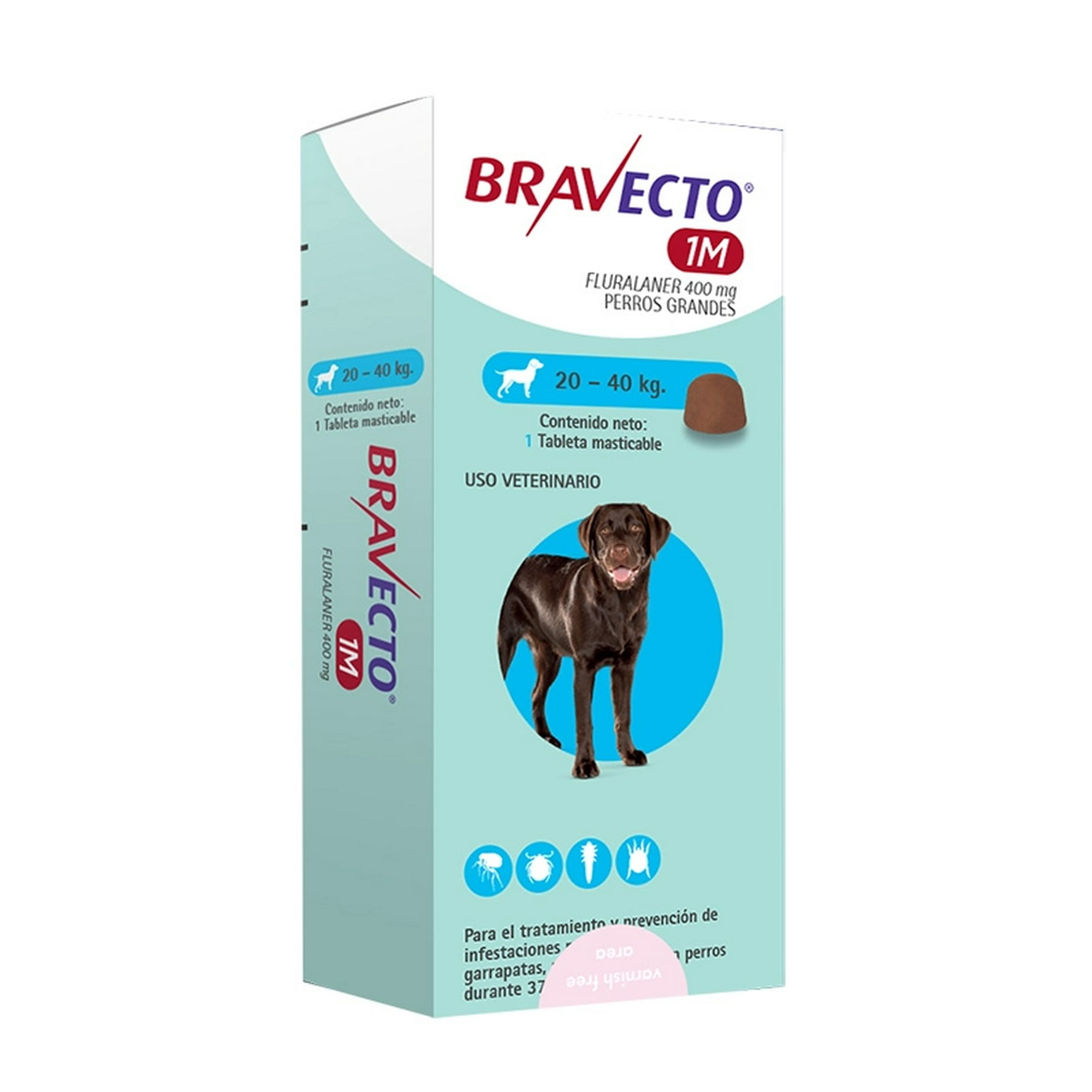 Bravecto Antiparasitario Perro 20 A 40kg - 1 Mes