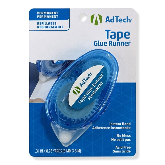 Cinta adhesiva permanente Adtech Crafters de Glue Runner, 0,31 cm x 8 m 75 m
