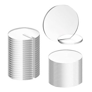 Magideal - 20 Piezas De Tarjetas De Acrílico Transparente Con Soporte, Sublimación Redonda En Blanco Escrita A Mano, Etiqueta De Nombre De Invitado Diy