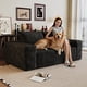 thumbnail image 1 of 63" 2Setaser Sofa,Corduroy Fabric,Deep Seat Couches,Comfy Loveseat Sofa,No Assembly,1pcs for Living room, Bedroom,Conference room ,Apartment,Black, 1 of 3