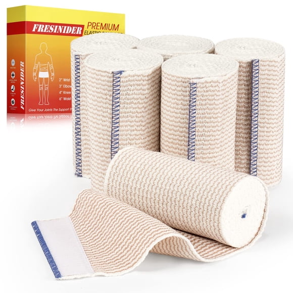 Envoltura elástica FRESINIDER Premium de 4 cm, 6 unidades, algodón