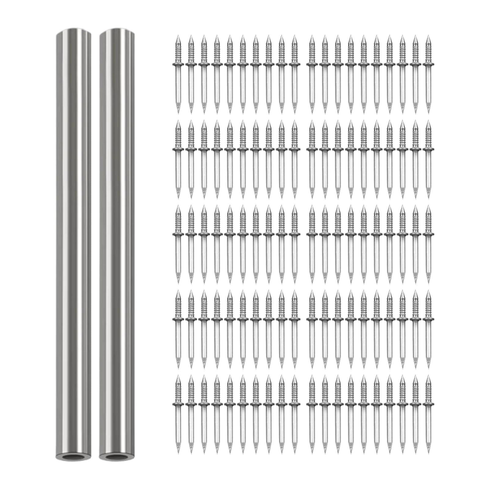 Magideal - Clavo De Rosca De Doble Cabeza, Tornillos De Seguridad Invisibles, Rodapiés Para Muebles, Sillas, Sofás, Manualidades De Bricolaje, Clavos De Cemento, , 100 Piezas