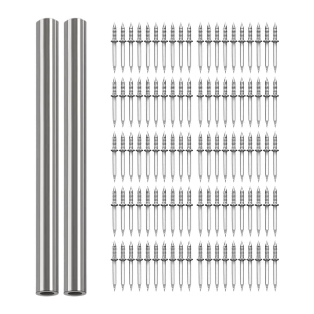 Clavo de rosca de doble cabeza, tornillos de seguridad invisibles, rodapiés para muebles, sillas, sofás, manualidades de bricolaje, clavos de cemento, , 100 piezas