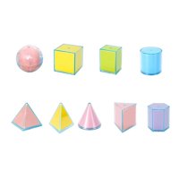 Magideal - 9 Figuras Geométricas Plegables, Sólidos Geométricos, Ayuda Para Matemáticas, Juguete Manipulativo De Aprendizaje Matemático Temprano Para Niños De Ja