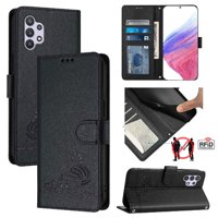 Funda Tipo Cartera Foxdock Para Samsung Galaxy M32 5G Con Soporte, Ranuras, Rfid, Diseño De Gato