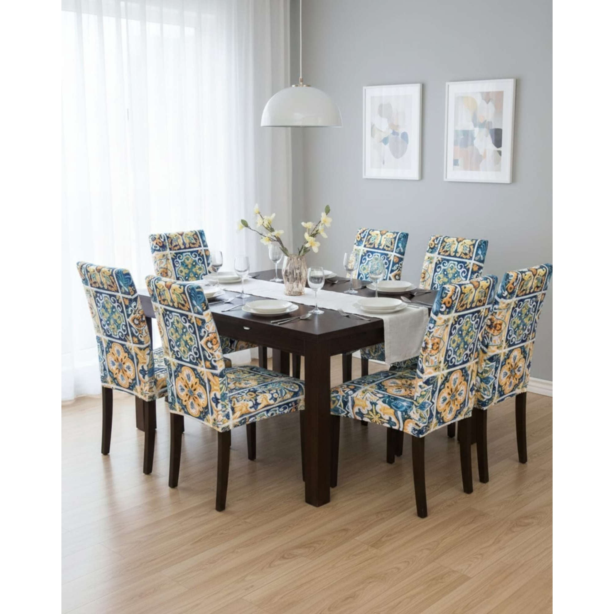 Mylhogar - Pack De 6 Fundas Elasticas Para Sillas Con Diseño Moderno