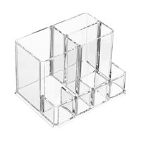 Magideal - Soporte Para Brochas De Maquillaje, Caja Organizadora De Vitrina De Almacenamiento De Escritorio De Gran Capacidad Con 7 Ranuras, Caja De Joyería Para