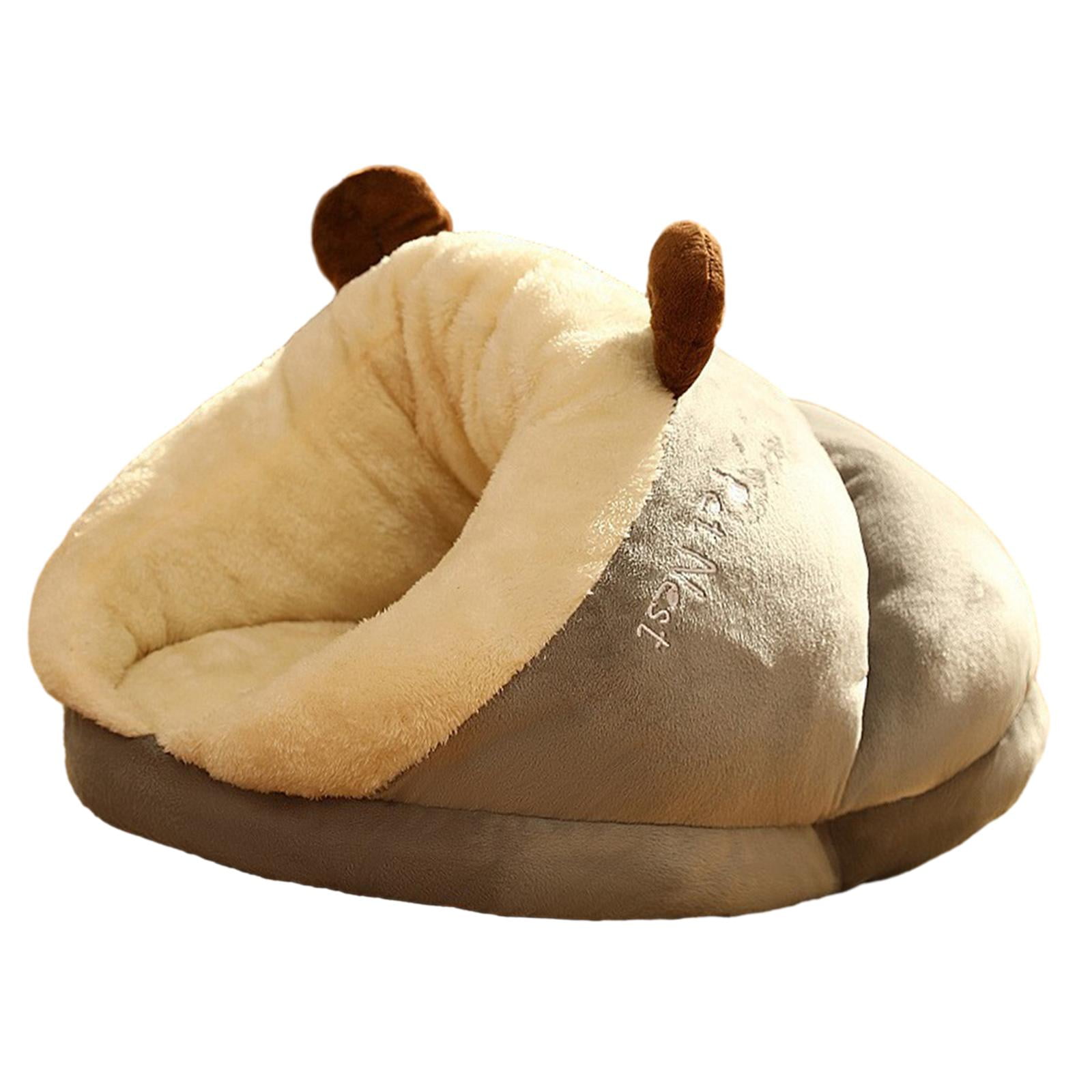 Magideal - Cama Para Perro Pequeña, Cueva Cálida, Gato Con Capucha, Casa Suave Y Cálida, Saco De Dormir Para Cachorro, Regalo De Invierno Para El Hogar , Gris, L