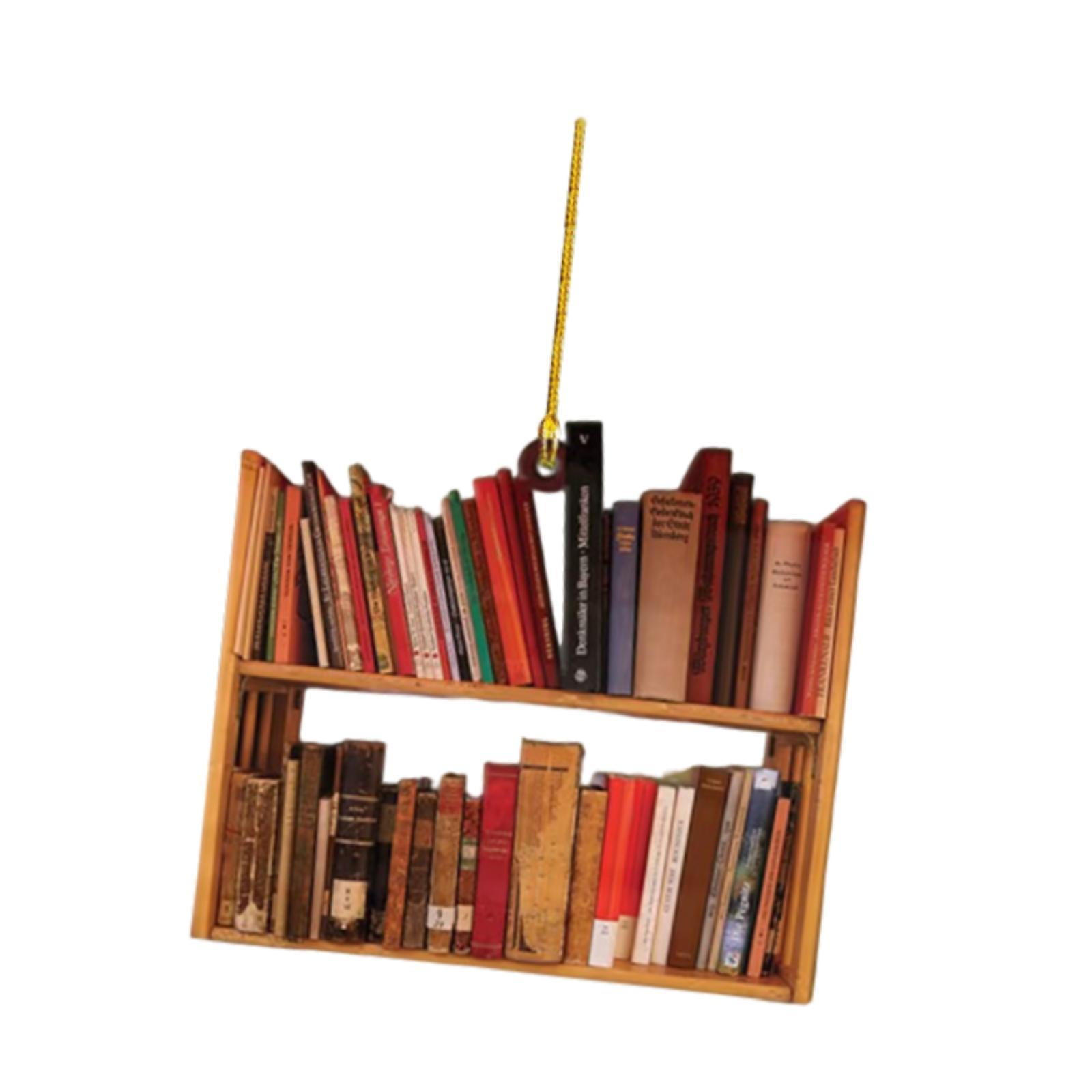 Magideal - Decoración Navideña Con Forma De Libro, Pila De Libros, Colgante, Regalo Para Amantes De Los Libros, Para Estanterías De Dormitorio, Oficina Y Ventana D