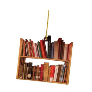 Magideal - Decoración Navideña Con Forma De Libro, Pila De Libros, Colgante, Regalo Para Amantes De Los Libros, Para Estanterías De Dormitorio, Oficina Y Ventana D