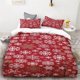 thumbnail image 1 of v2439 Bed Sheets Duvet Cover Christmas Snowflake Red and Black Plaid Three-piece Set One Quilt Cover Two Pillowcases Single Double Bed Queen Size 3-Piece Bedding Set (1 Duvet Cover + 2 Pillow Shams) B, 1 of 5