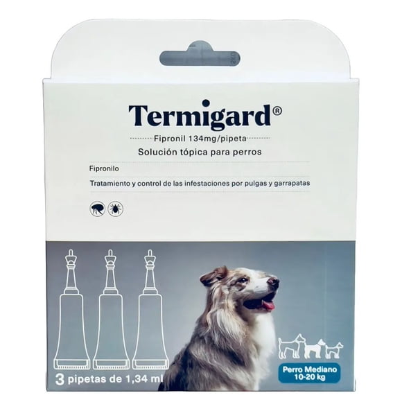 Pipeta Antipulgas Garrapatas Termigard Perros 10-20kg Fipronil