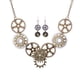 thumbnail image 2 of steampunk surtido tama?o engranajes reloj reloj hora collar pendientes conjunto de joyas, 2 of 3