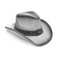 thumbnail image 3 of Sombrero YOUBADU Unisex de Talla Única con Degradado Blanco y Gris de Paja Estilo Vaquero, 3 of 6