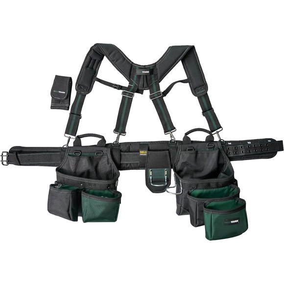 Delantal Tool Belt MELOTOUGH Pro Framer's Combo con 28 bolsillos, color oliva