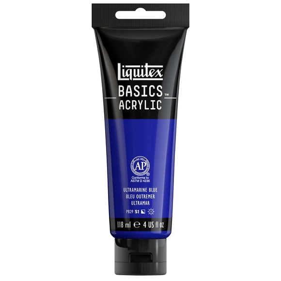 Liquitex BASICS Pintura Acrílica, tubo de 4 oz, Azul Ultramarino