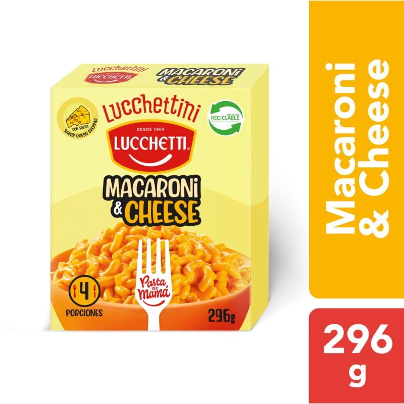 Fideo Pasta Macaroni & Cheese Caja 296 g Lucchetti