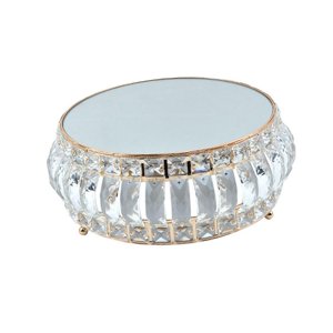 Magideal - Soporte De Exhibición De Pasteles Para Mesa De Postres, Bandeja De Exhibición De Magdalenas, Soporte Redondo Con Espejo Para Magdalenas Para Banquetes 24 Cm
