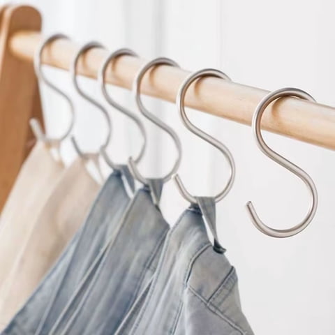 Santú Home & Deco - Set De 10 Ganchos En Forma De S Plateados 110X55Mm