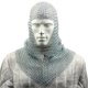 thumbnail image 1 of Réplicas de armadura de armería con forma de cofia Chainmail, réplicas de acero inoxidable medieval, 1 of 6