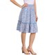 thumbnail image 4 of INSPIRE CHIC Falda de Mujer Cintura Elástica Línea A Fluida con Volantes en Capas Floral Midi Falda Azul Cielo S, 4 of 6