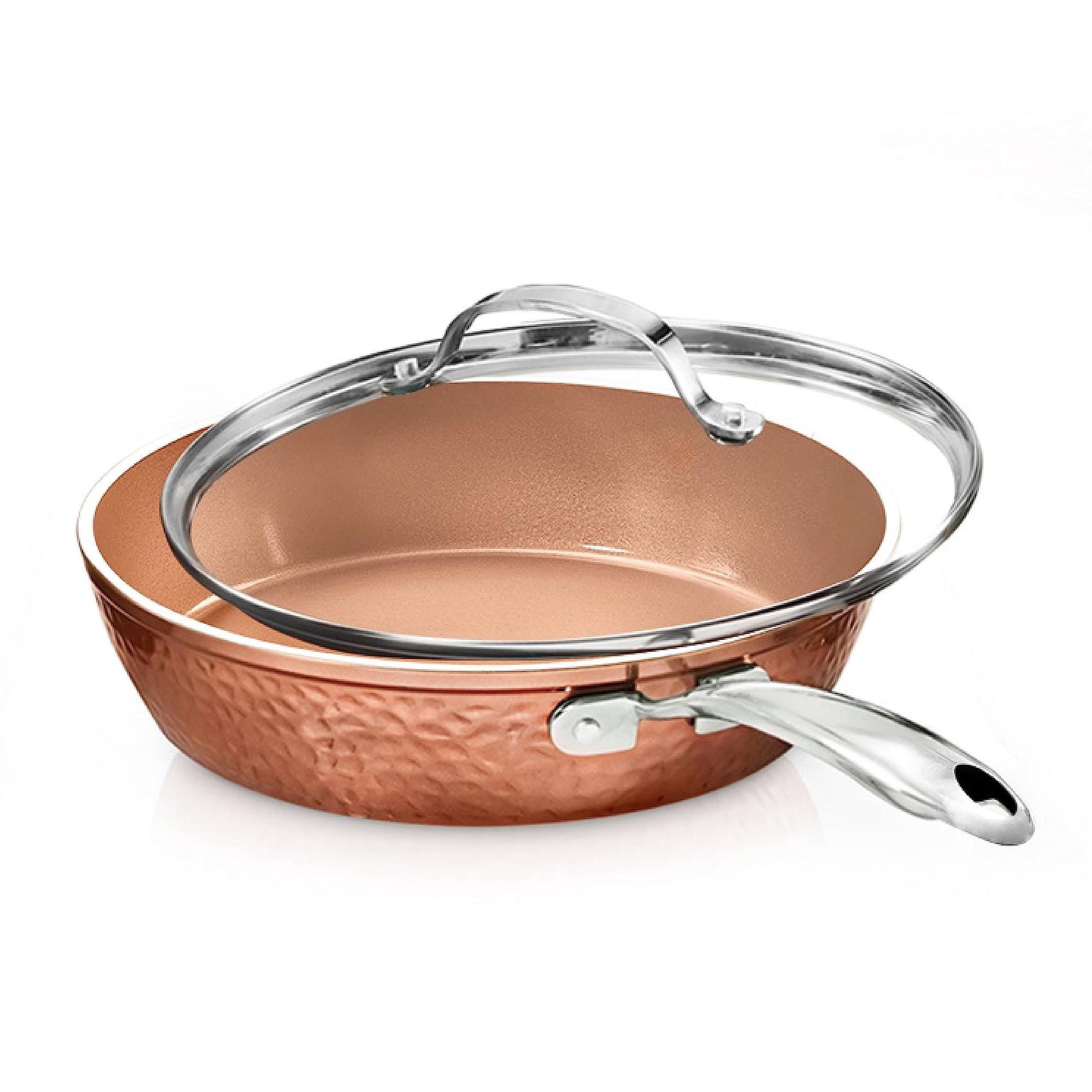 Gotham Steel - Sartén Gotham De Acero Martillado Antiadherente De 26 Cm Con Tapa