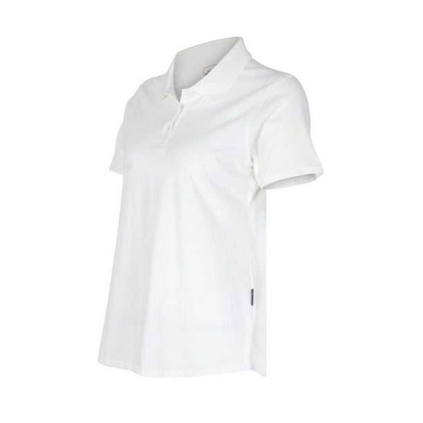 Polera Polo DryFresh Smooth 60% Algodón Manga Corta Mujer Blanco