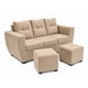 thumbnail image 2 of Living Alabama 3 cuerpos + 2 pouf Felpa Beige, 2 of 3