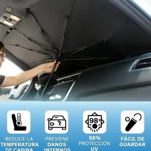 Movi - Parasol Plegable Para Auto Con Filtro Uv, Tipo Paragua