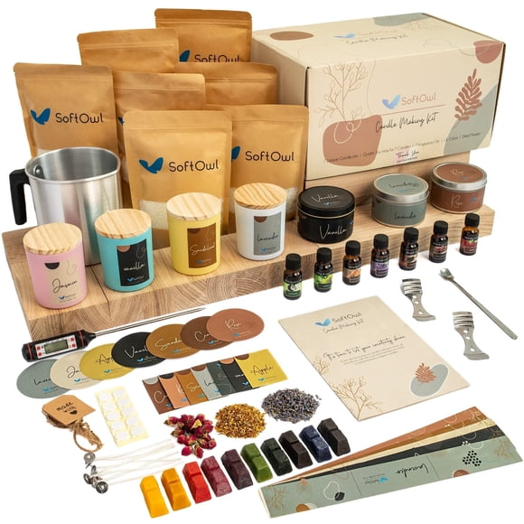 Kit Para Hacer Velas Premium Cera De Soja Con Tarros Y Latas De 200 Ml