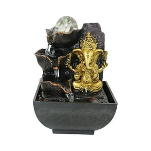 Genérico - Estatuas De Ganesha, Fuente De Mesa Para Interiores, Coleccionables, Regalo Decorativo, 13Cm X 13Cm X 18Cm