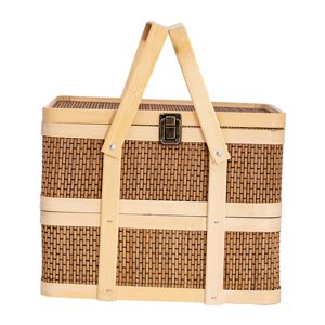 Bothyi - Cesta De Picnic Cesta De Almacenamiento De Alimentos Grande De Doble Capa Para Frutas Aperitivos Pan S