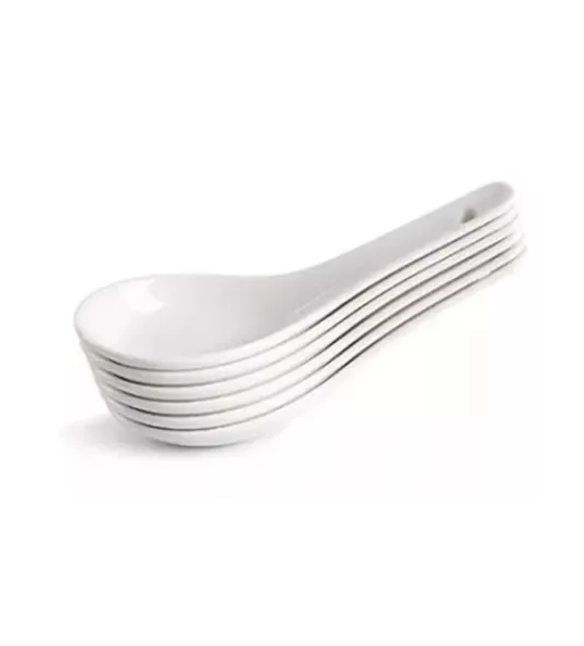 Genérico - Pack Cucharas Ceramica Ceviche Aperitivo Coctel Blanco