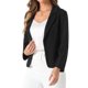 thumbnail image 4 of BLAZER DE NEGOCIOS INSPIRE CHIC para mujeres, oficina de trabajo, chaquetas de traje casual elegantes, abiertas al frente, L Negro, 4 of 6