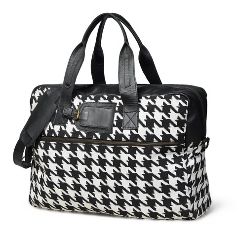 Cartera De Viaje Sharo Jacquard Blanco Y Negro