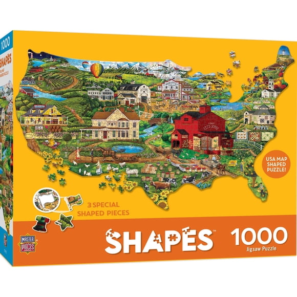 Rompecabezas MasterPieces 1000 piezas con forma de Estados Unidos
