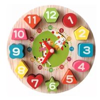 Genérico - Bloques De Madera Reloj De Madera Montessori En Ingles